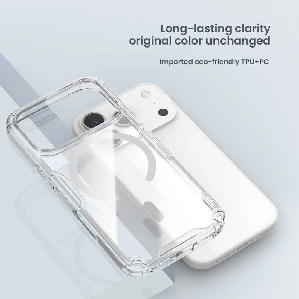 Nillkin Nature TPU PRO Magnetic dėklas skirtas Apple iPhone 17 Pro skaidrus