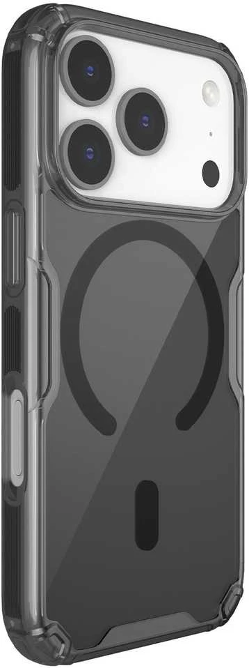 Nillkin Nature TPU Pro Magnetic dėklas suderinamas su MagSafe skirtas Apple iPhone 17 Pro – Translucent juodos spalvos