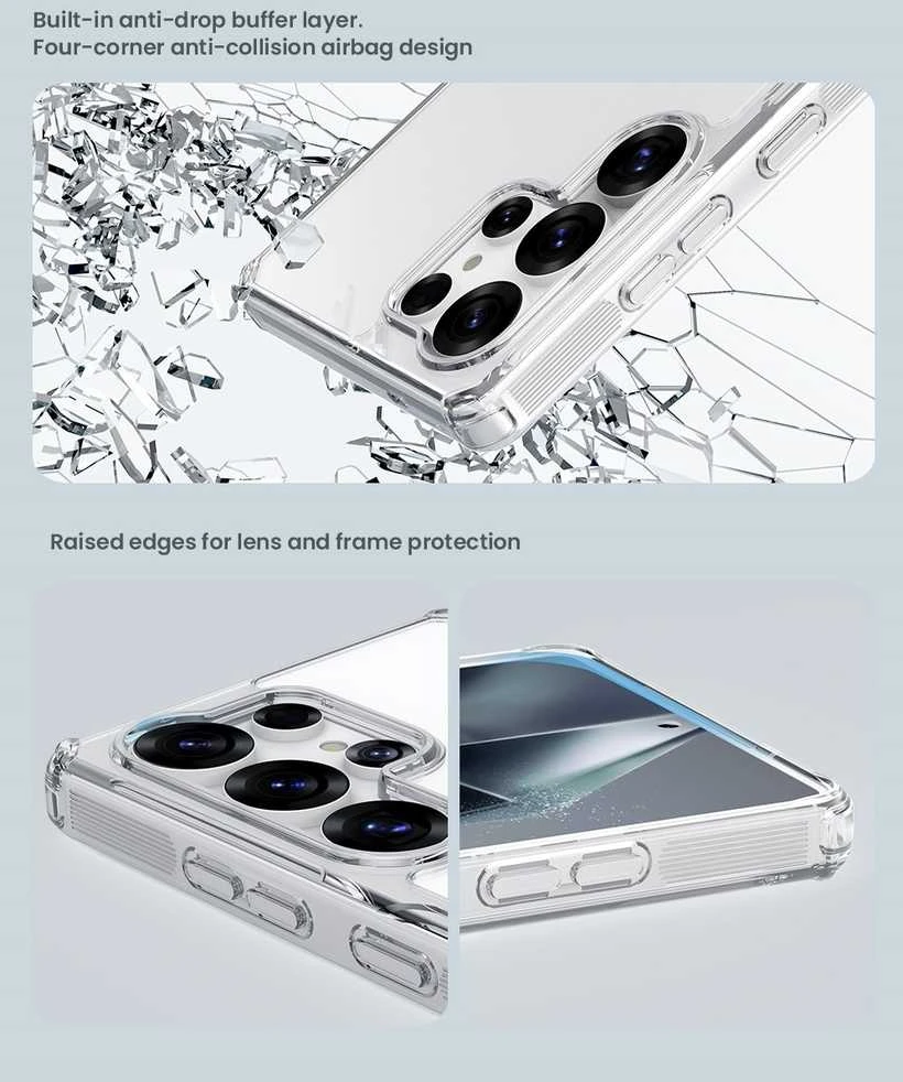 „Nillkin Nature TPU Pro“ magnetinis dėklas, skirtas „MagSafe“ telefonui „Samsung Galaxy S25 Ultra“ (baltas)