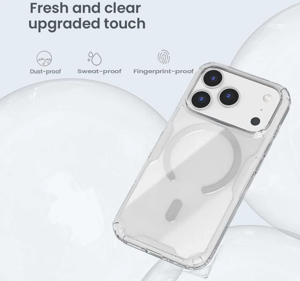 Nillkin Nature TPU PRO Magnetic dėklas skirtas Apple iPhone 17 Pro skaidrus