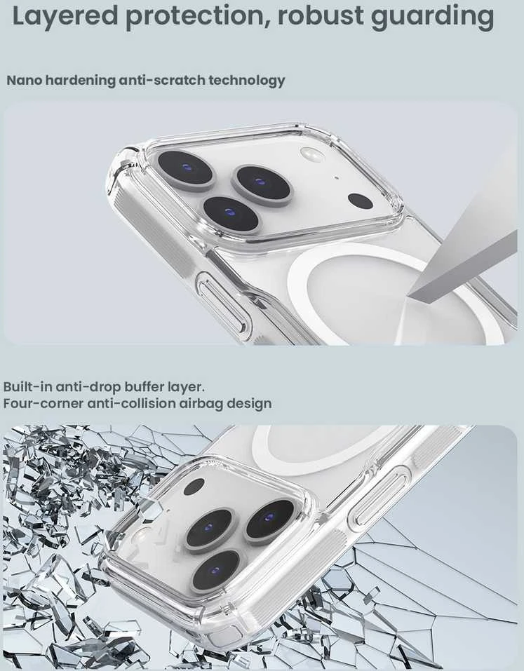 Nillkin Nature TPU PRO Magnetic dėklas skirtas Apple iPhone 17 Pro skaidrus