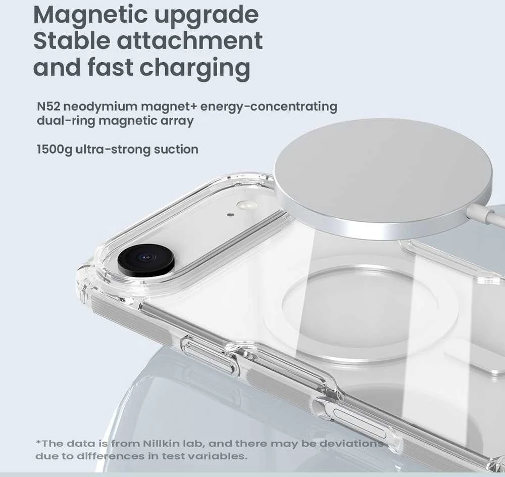 Nillkin Nature TPU Pro Magnetic dėklas suderinamas su MagSafe skirtas Apple iPhone 17 Air – Translucent juodos spalvos