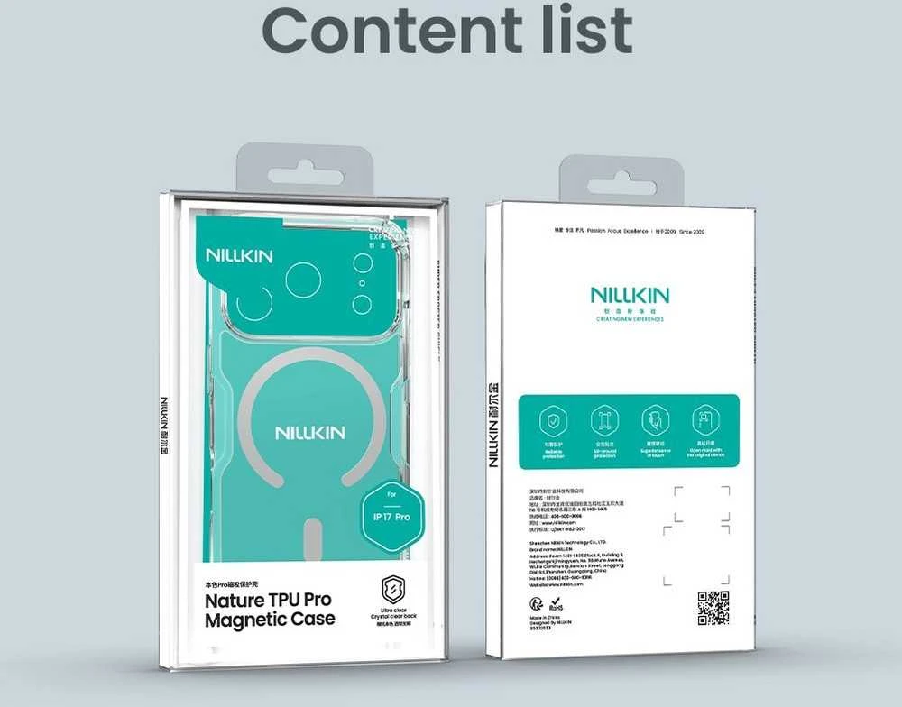 Nillkin Nature TPU PRO Magnetic dėklas skirtas Apple iPhone 17 Pro skaidrus