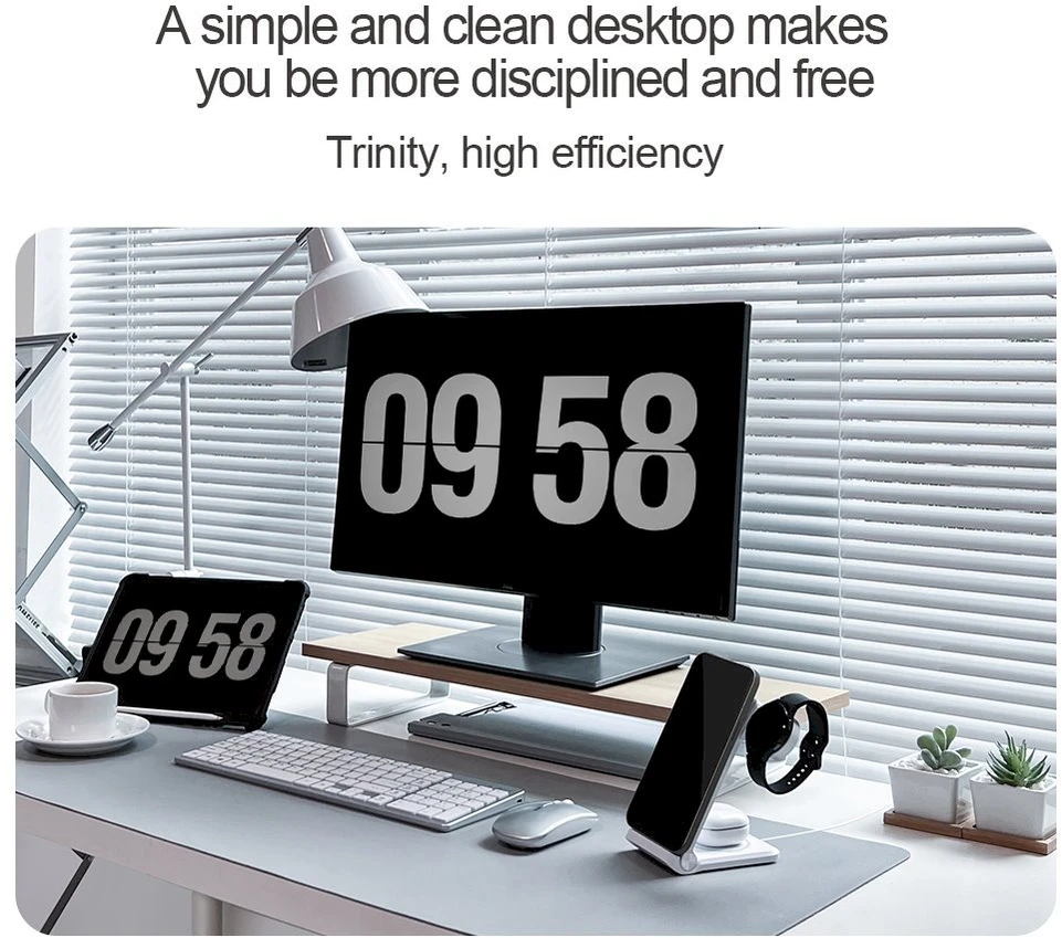 Nillkin PowerTrio 3in1 belaidis įkroviklis MagSafe, skirtas Samsung Watch Baltas