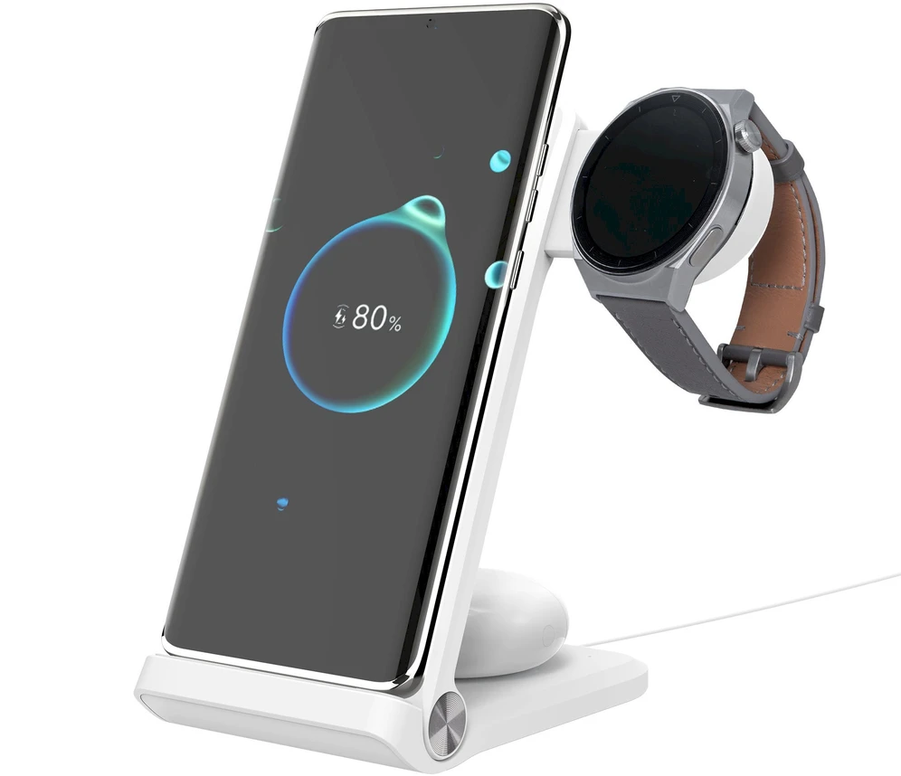 Nillkin PowerTrio 3in1 belaidis įkroviklis Samsung Watch baltos spalvos