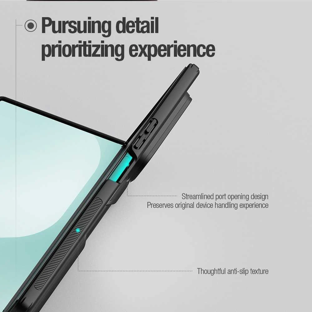 Nillkin Super Frosted FOLD Magnetic Pen Slot Back dėklas skirtas Samsung Galaxy Z Fold 7 juodos spalvos
