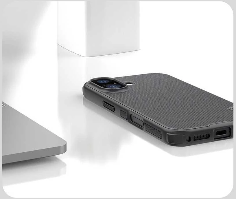 Nillkin Super Frosted PRO Back dėklas skirtas Apple iPhone 17 juodos spalvos