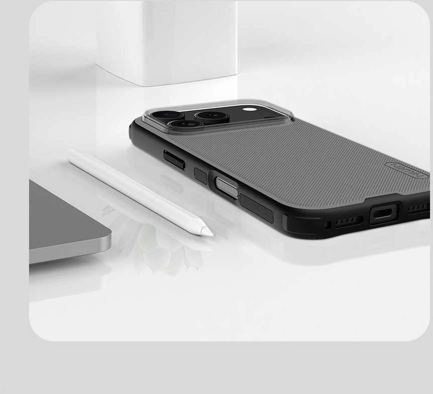Nillkin Super Frosted PRO Back dėklas skirtas Apple Apple iPhone 17 Pro skaidrus juodos spalvos