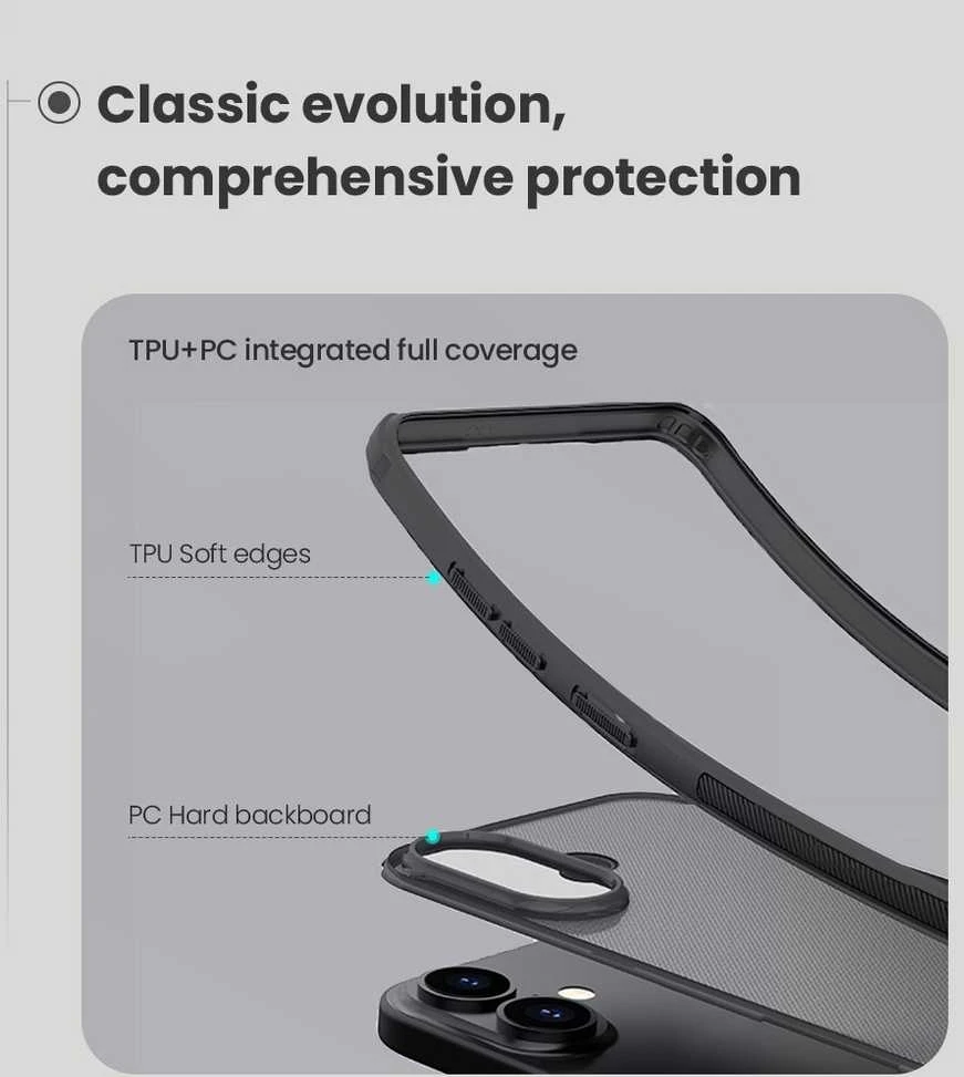 Nillkin Super Frosted PRO Back dėklas skirtas Apple Apple iPhone 17 skaidrus juodos spalvos