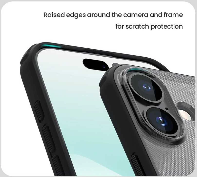 Nillkin Super Frosted PRO Back dėklas skirtas Apple Apple iPhone 17 skaidrus juodos spalvos