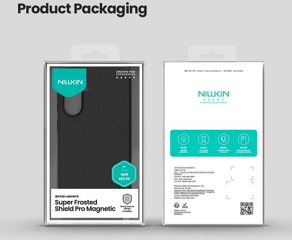 Nillkin Super Frosted PRO Magnetic Back Samsung Galaxy A56 5G dėklas telefonui juodos spalvos