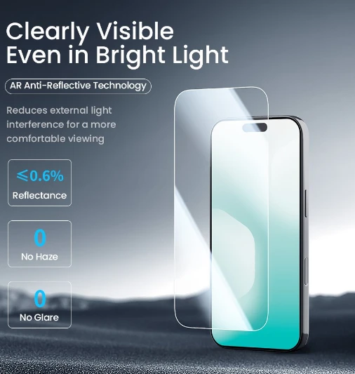 Nillkin Apsauginis stiklas 0.2mm H+ PRO 2.5D Anti-reflective skirtas Apple iPhone 17 Pro Max (su aplikatoriumi)