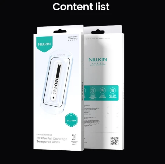 Nillkin Apsauginis stiklas 2.5D CP+ PRO juodos spalvos skirtas Apple iPhone 17 (su aplikatoriumi)