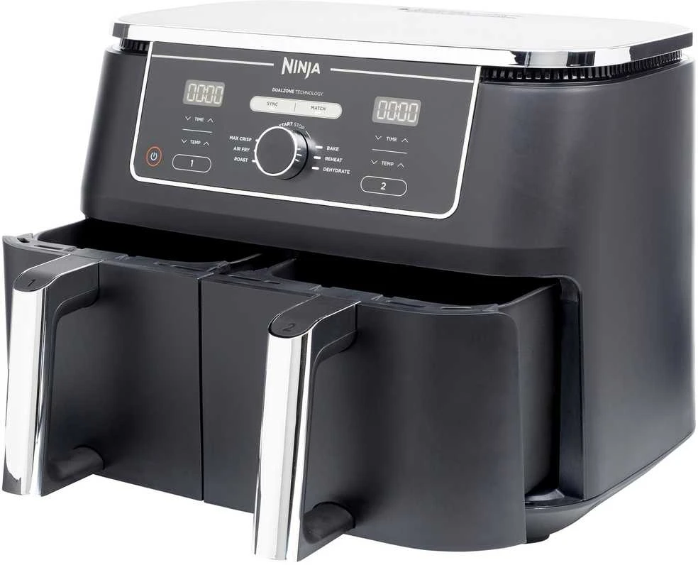 Ninja Foodi MAX dviejų zonų gruzdintuvė AF400EU, 9,5 l, Juoda
