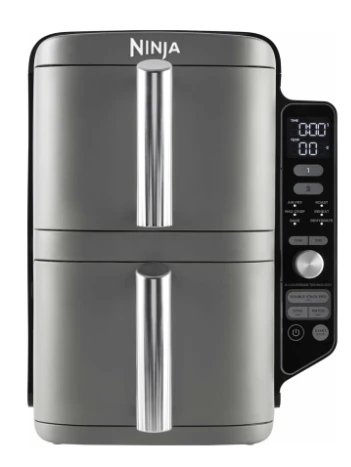 Karšto oro gruzdintuvė Ninja Double Stack XL, 2 lygių, 9,5 l, SL400EU, Tamsiai pilka