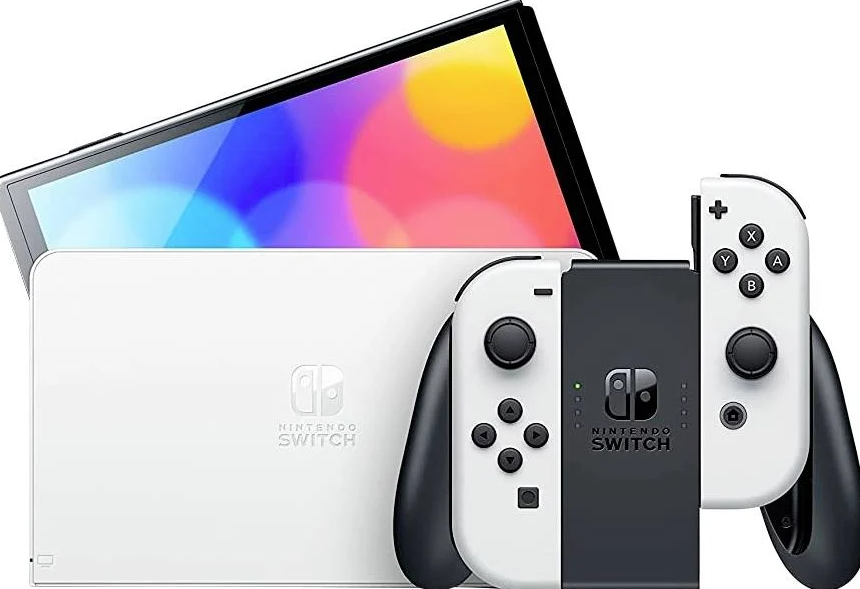 Nintendo Switch OLED konsolė (su baltais Joy-Con)