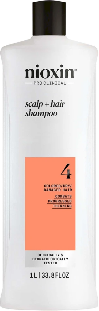 Nioxin Sistema 4 - Champú - Cabello Teñido y Dañado Con Debilitamiento Avanzado, 1000 ml