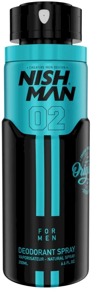 Nishman 02 Dezodorantas Purškiklis purškiamas dezodorantas vyrams, 200 ml