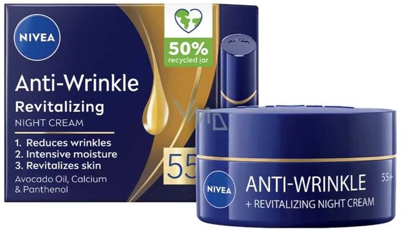 Nivea Anti-Wrinkle Revitalizing Night Skin Kreminis moterims, 50 ml