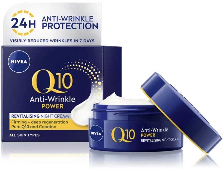 Nivea Stangrinamasis naktinis kremas nuo raukšlių Q10 Power 50 ml