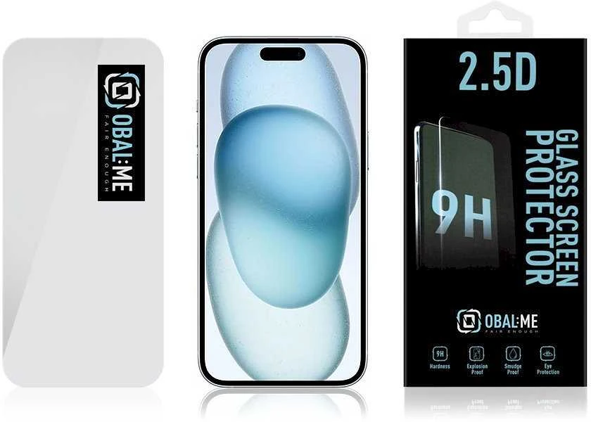 OBAL:ME 2.5D apsauginis stiklas telefonui Apple iPhone 15 Plus Clear