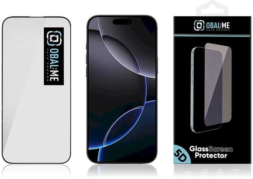 OBAL:ME 5D apsauginis stiklas Apple iPhone 16 Pro Max Juodas