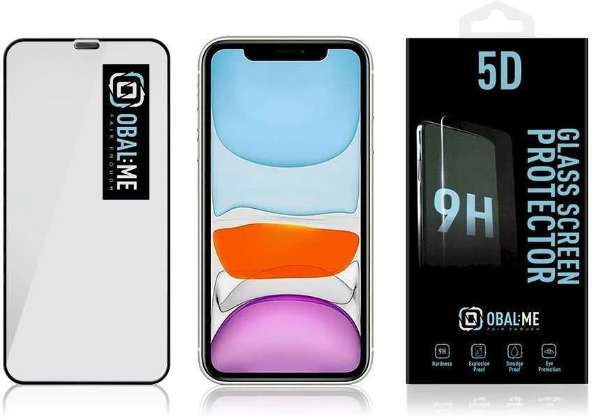 OBAL:ME 5D apsauginis stiklas telefonui Apple iPhone 11/XR Juodas