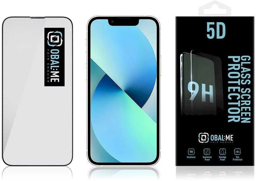 OBAL:ME 5D apsauginis stiklas telefonui Apple iPhone 13 mini Juodas