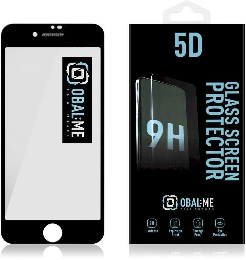 OBAL:ME 5D apsauginis stiklas telefonui Apple iPhone 7/8/SE2020/SE2022 Juodas