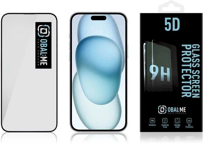 Spigen OBAL:ME 5D apsauginis stiklas telefonui iPhone 15 Plus Juodas