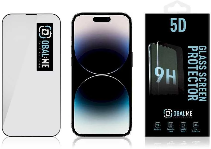 OBAL:ME 5D apsauginis stiklas telefonui Apple iPhone 14 Pro Juodas