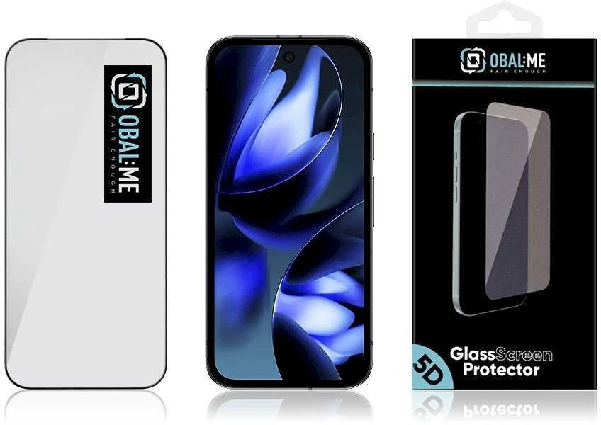 OBAL:ME 5D apsauginis stiklas Screen Protector skirtas Google Pixel 9a juodos spalvos