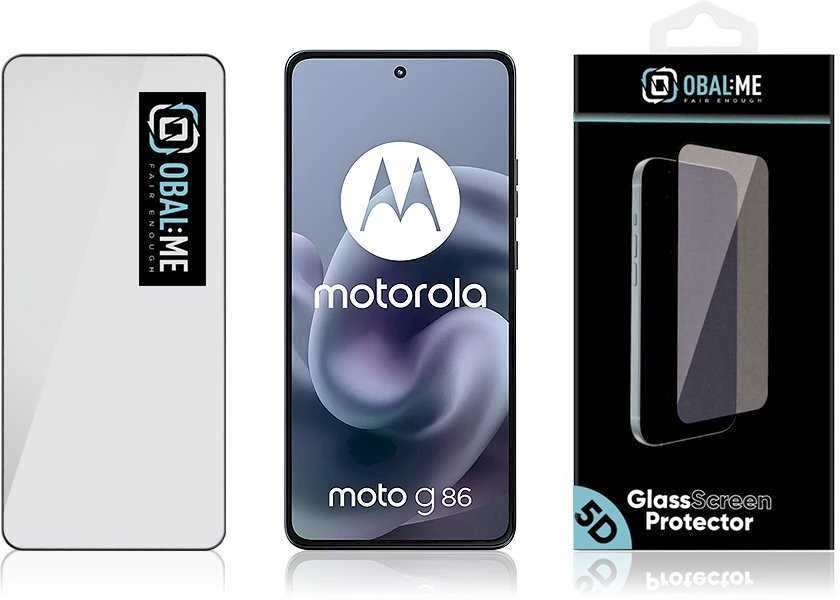 OBAL:ME 5D Apsauginis stiklas Screen Protector skirtas Motorola G86/G86 Power Juodas