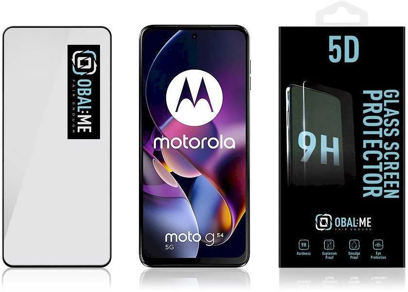 OBAL:ME 5D apsauginis stiklas telefonui Motorola G54 5G/ Power Edition Juodas