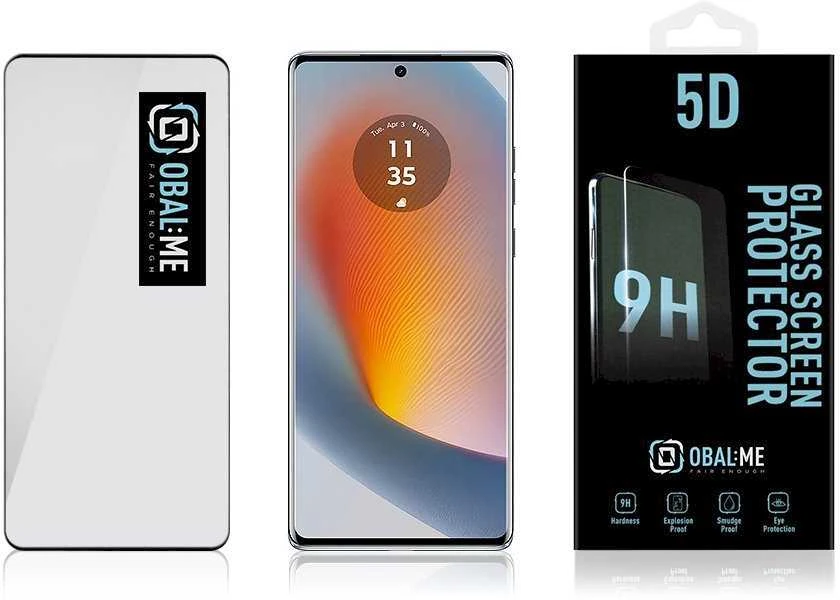 OBAL:ME 5D apsauginis stiklas Motorola Edge 50 Fusion Juodas