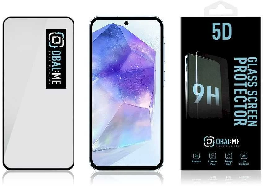 OBAL:ME 5D apsauginis stiklas telefonui Samsung Galaxy A55 5G Juodas