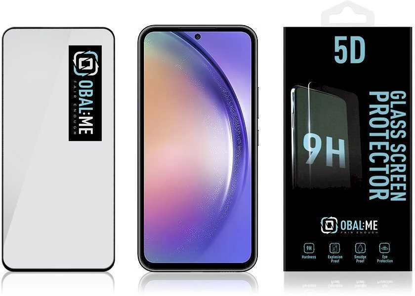 OBAL:ME 5D apsauginis stiklas telefonui Samsung Galaxy A54 5G Juodas
