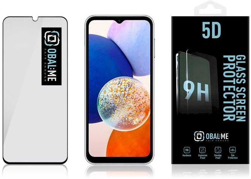 OBAL:ME 5D apsauginis stiklas telefonui Samsung Galaxy A14 5G Juodas