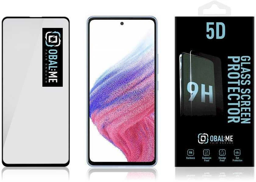 OBAL:ME 5D apsauginis stiklas telefonui Samsung Galaxy A52/A52 5G/A52s 5G/A53 5G Juodas