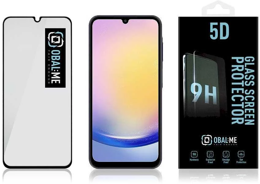 OBAL:ME 5D apsauginis stiklas telefonui Samsung Galaxy A25 5G Juodas