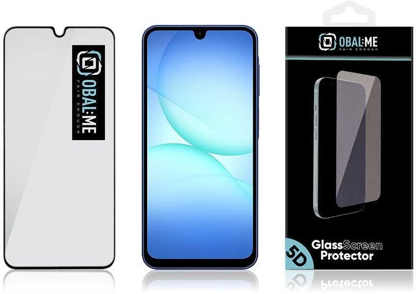 OBAL:ME 5D Apsauginis stiklas ekranui, skirtas Samsung Galaxy A17 4G/5G Juodas