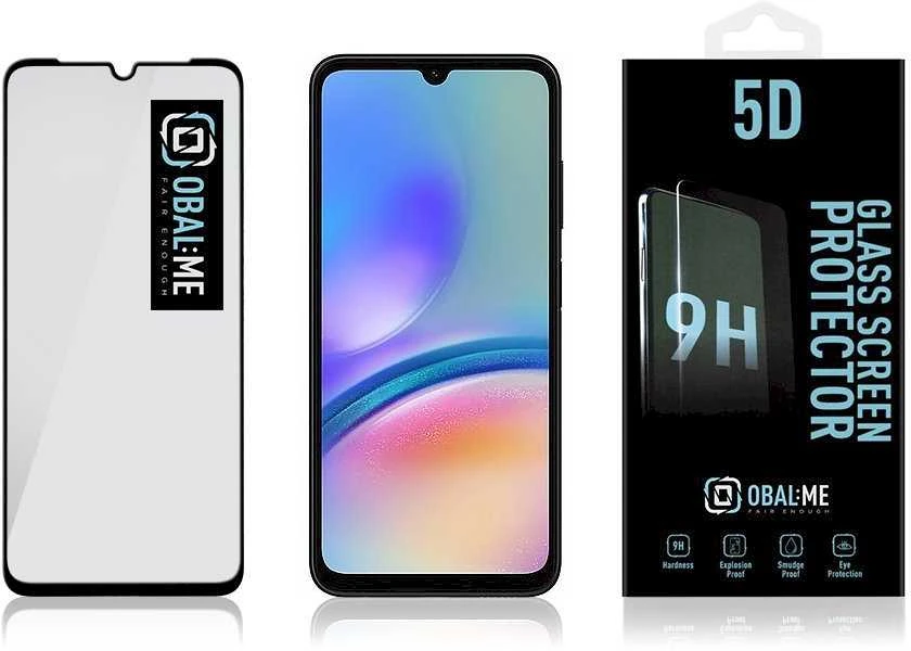 OBAL:ME 5D apsauginis stiklas telefonui Samsung Galaxy A05s Juodas