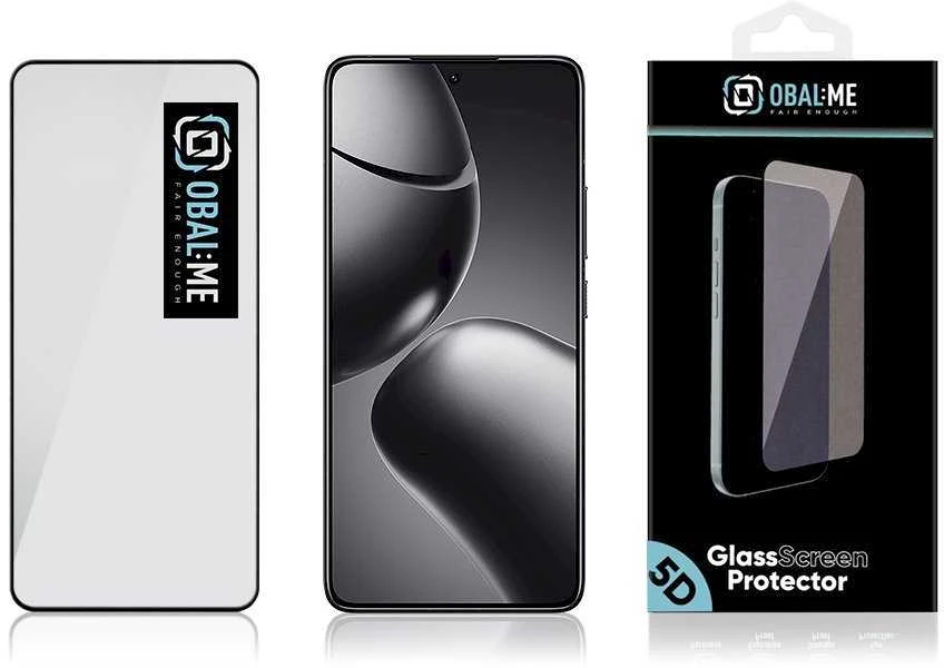 OBAL:ME 5D apsauginis stiklas telefonui Xiaomi 14T/14T Pro Juodas