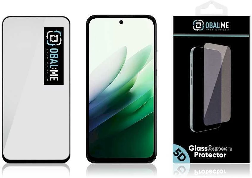 OBAL:ME 5D stiklas Apsauginis stiklas skirtas Xiaomi Redmi 15 5G Juodas