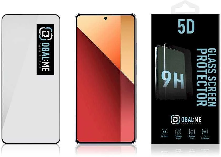 OBAL:ME 5D apsauginis stiklas telefonui Xiaomi Redmi Note 13 Pro 4G/5G Juodas