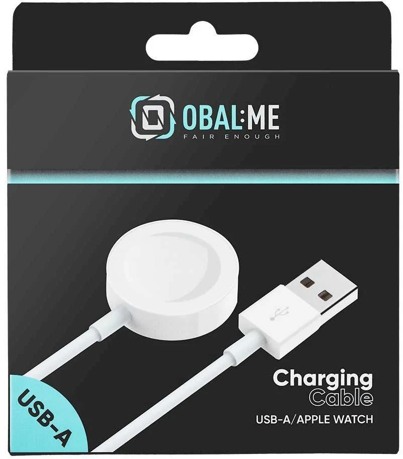 OBAL:ME įkrovimo kabelis skirtas Apple Watch USB-A baltos spalvos