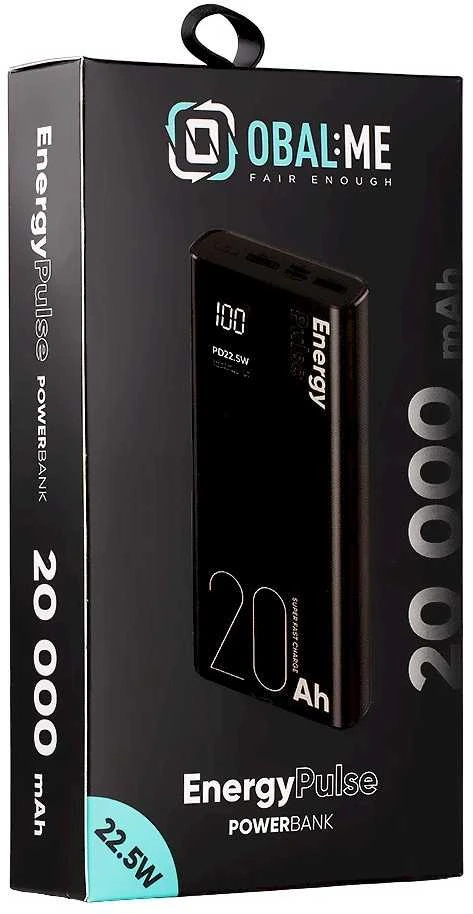 OBAL:ME EnergyPulse Powerbank 20000mAh 22.5W juodos spalvos
