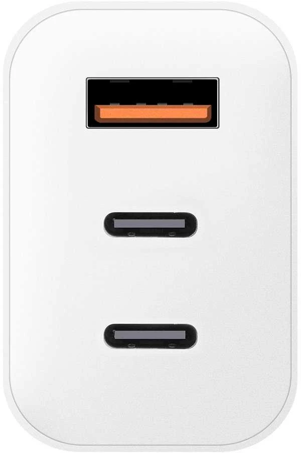 OBAL:ME GaN laidinis įkroviklis USB-A + 2xUSB-C 65W baltos spalvos