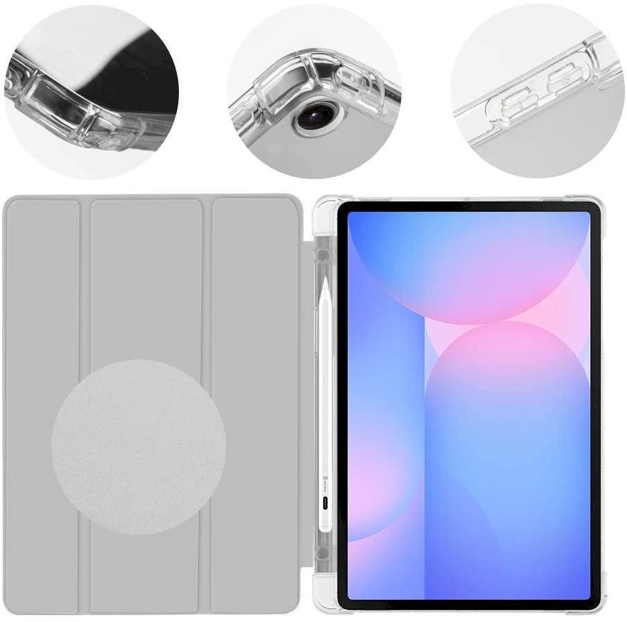 OBAL:ME MistyTab dėklas skirtas Samsung Galaxy Tab S10 Lite/S9/S9 FE/S10 FE Light Gray