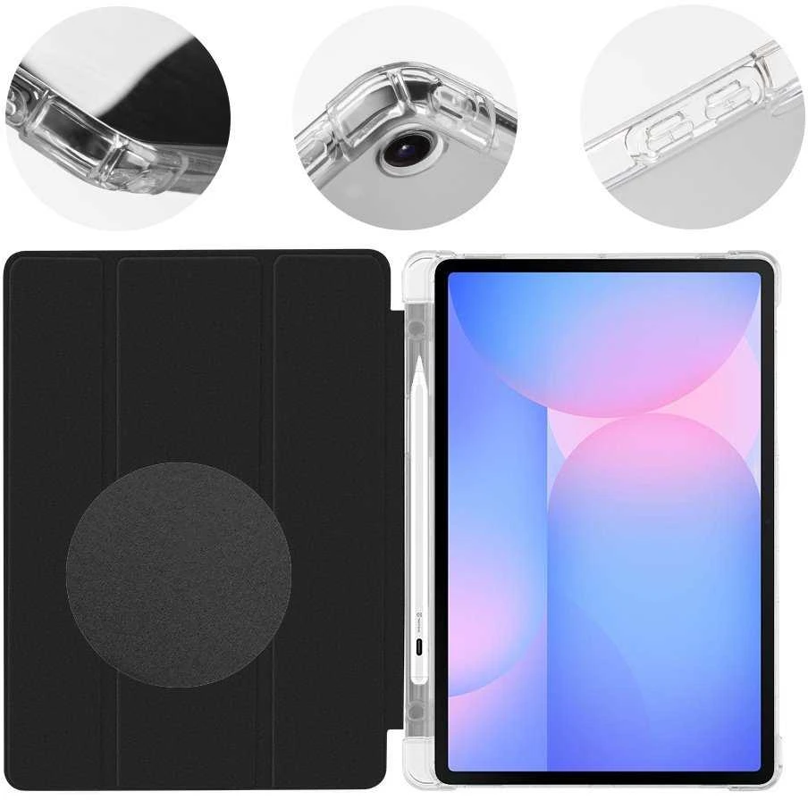 OBAL:ME MistyTab dėklas skirtas Samsung Galaxy Tab S10 Lite/S9/S9 FE/S10 FE Juodas